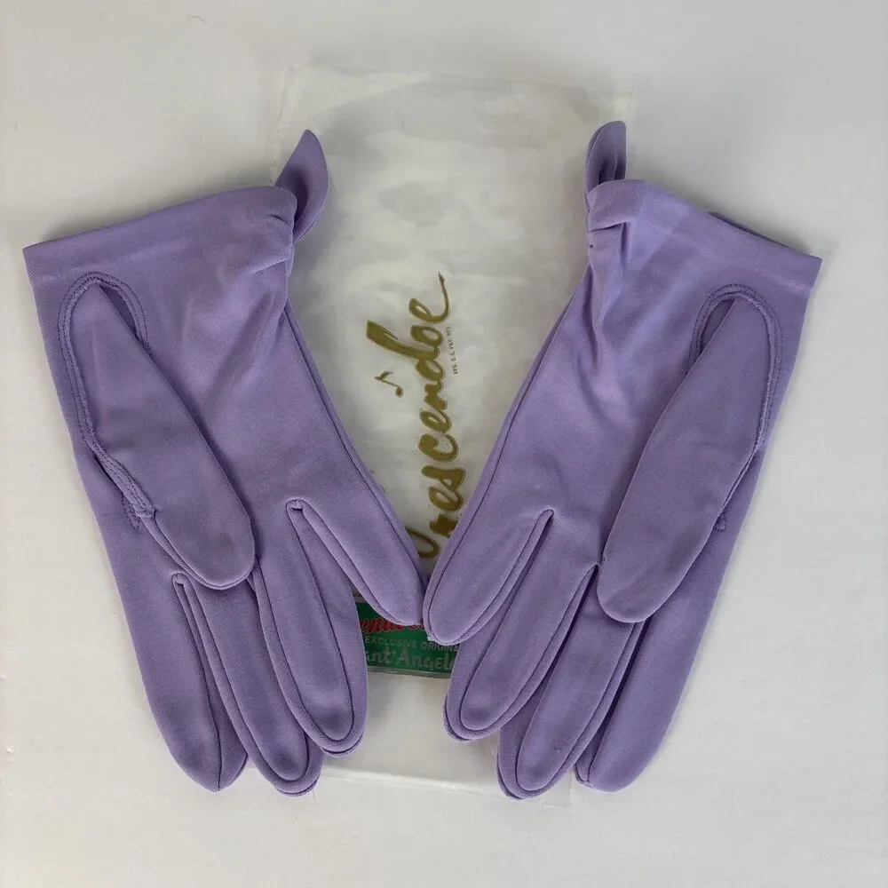 VTG Crescendoe Purple Gloves Wrist Knot Size B 7 7 1/2